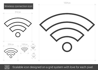 Image showing Wireless connection line icon.