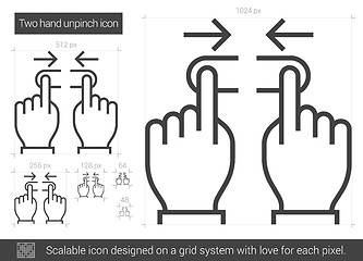 Image showing Two hand unpinch line icon.