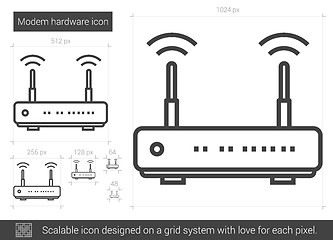 Image showing Modem hardware line icon.