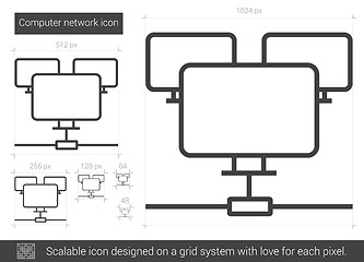 Image showing Computer network line icon.