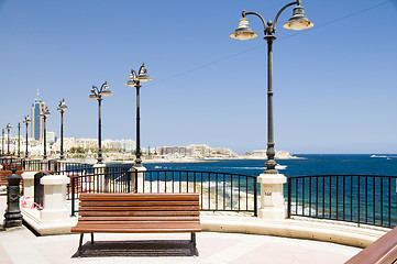Image showing seaside promenade sliema malta europe