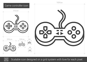 Image showing Game controller line icon.