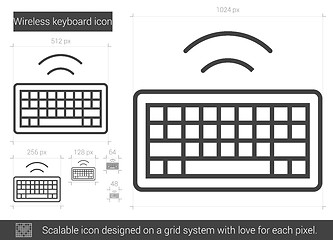 Image showing Wireless keyboard line icon.