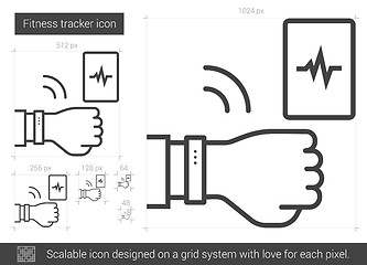 Image showing Fitness tracker line icon.