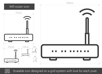 Image showing Wifi router line icon.