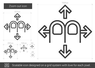 Image showing Zoom out line icon.