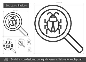 Image showing Bug searching line icon.