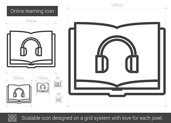 Image showing Online learning line icon.