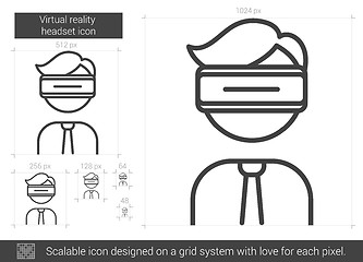 Image showing Virtual reality headset line icon.