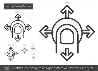 Image showing One-finger navigation line icon.