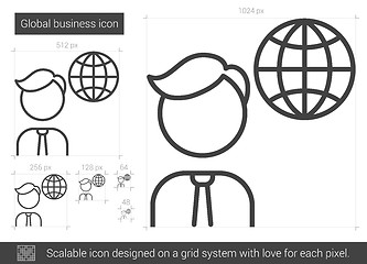 Image showing Global business line icon.