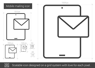 Image showing Mobile mailing line icon.