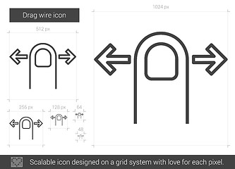 Image showing Drag wire line icon.