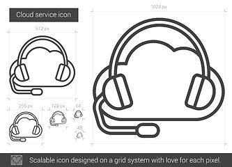 Image showing Cloud service line icon.