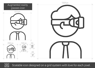 Image showing Augmented reality glasses line icon.