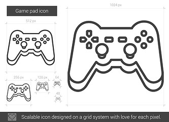 Image showing Game pad line icon.