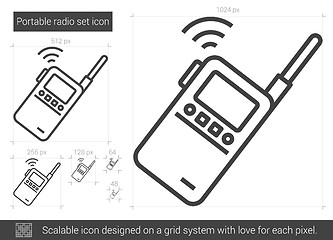 Image showing Portable radio set line icon.