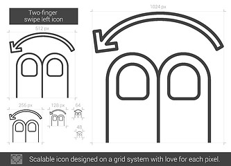 Image showing Two-finger swipe left line icon.