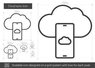 Image showing Cloud sync line icon.