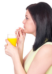 Image showing Woman with oranges juice