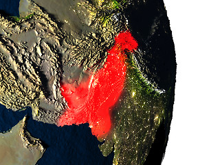 Image showing Pakistan from space during dusk