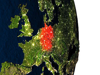 Image showing Germany from space during dusk
