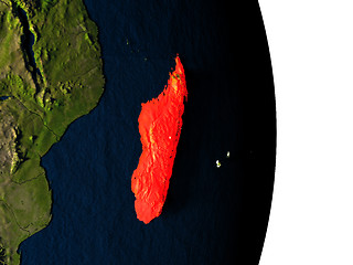 Image showing Madagascar from space during dusk