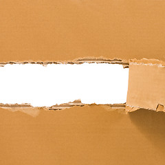 Image showing Torn cardboard sheet with place for text.