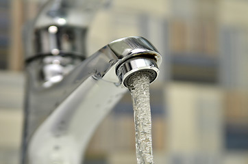 Image showing Opened water tap