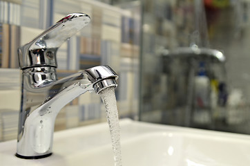 Image showing Opened water tap