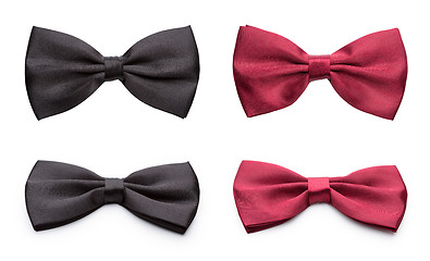 Image showing Red and black bow ties set.