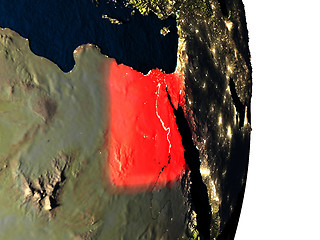 Image showing Egypt from space during dusk