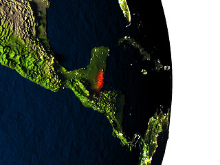 Image showing Belize from space during dusk