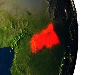 Image showing Central Africa from space during dusk