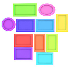 Image showing Abstract frames. Conceptual design. 3D illustration. Anaglyph. V