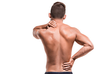 Image showing Man with pain in shoulder