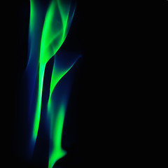 Image showing Green-blue Smoke On Black Background