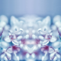 Image showing Abstract Blue Floral Mirror Background