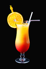 Image showing Orange - red cocktail