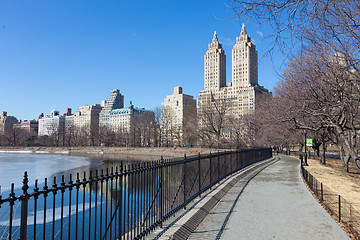 Image showing New York City, Central Park with Jacqueline Kennedy Onassis Reservoir.