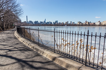 Image showing New York City, Central Park with Jacqueline Kennedy Onassis Reservoir.