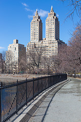 Image showing New York City, Central Park with Jacqueline Kennedy Onassis Reservoir.