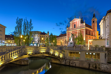 Image showing Romantic medieval town of Ljubljana, Slovenia, Europe.