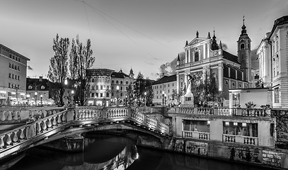 Image showing Romantic medieval town of Ljubljana, Slovenia, Europe.