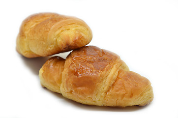 Image showing Two French croissants