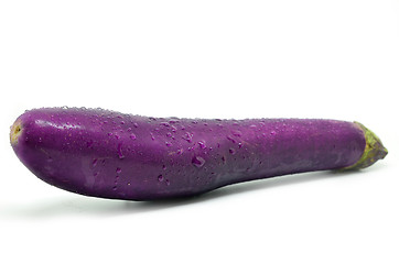 Image showing Purple eggplant with water drop
