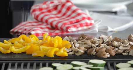 Image showing Sliced up vegetables on the table