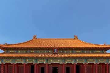 Image showing Traditional Chinese building under blue sky