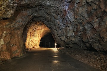 Image showing Underground mine passage angle shot
