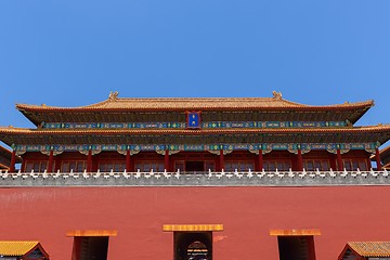 Image showing Traditional Chinese building under blue sky